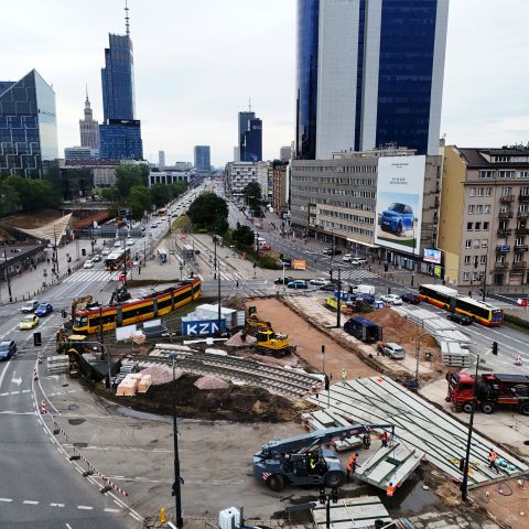 Kończymy pierwszy etap prac torowych na placu Zawiszy w Warszawie