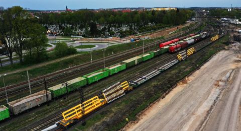 Supply of turnouts to Ełk using Switcher wagons 